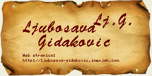 Ljubosava Gidaković vizit kartica